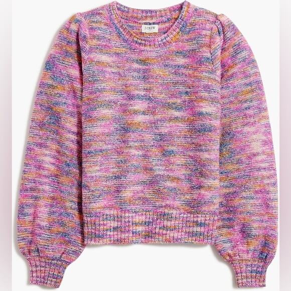 J. Crew Space-Dyed Puff-Sleeve Sweater Size Small - Picture 4 of 12